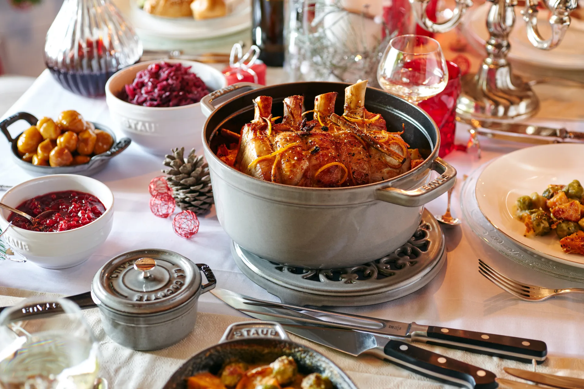 Cocotte ronde La Cocotte Staub fonte 12,6 L, Gris graphite STAUB