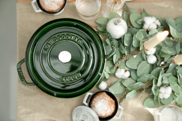Cocotte ronde La Cocotte Staub fonte 2,6 L, Basilic vert STAUB