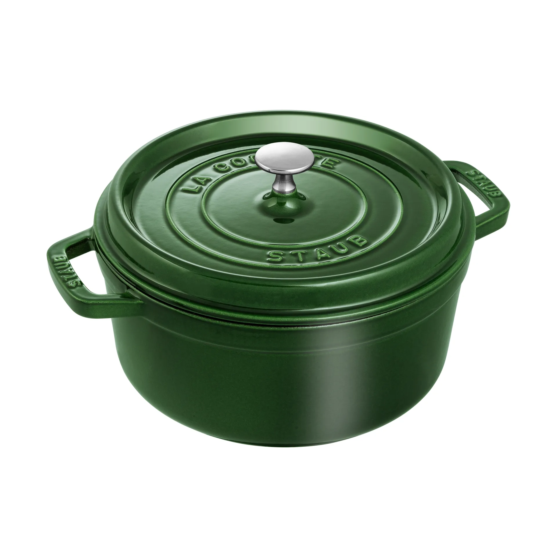 Cocotte ronde La Cocotte Staub fonte 3,8 L, Basilic vert STAUB