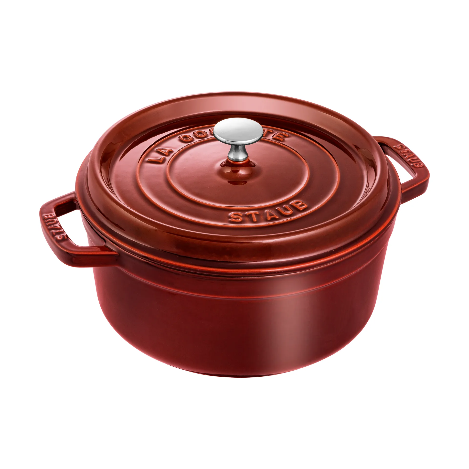 Cocotte ronde La Cocotte Staub fonte 3,8 L, Rouge grenadine STAUB