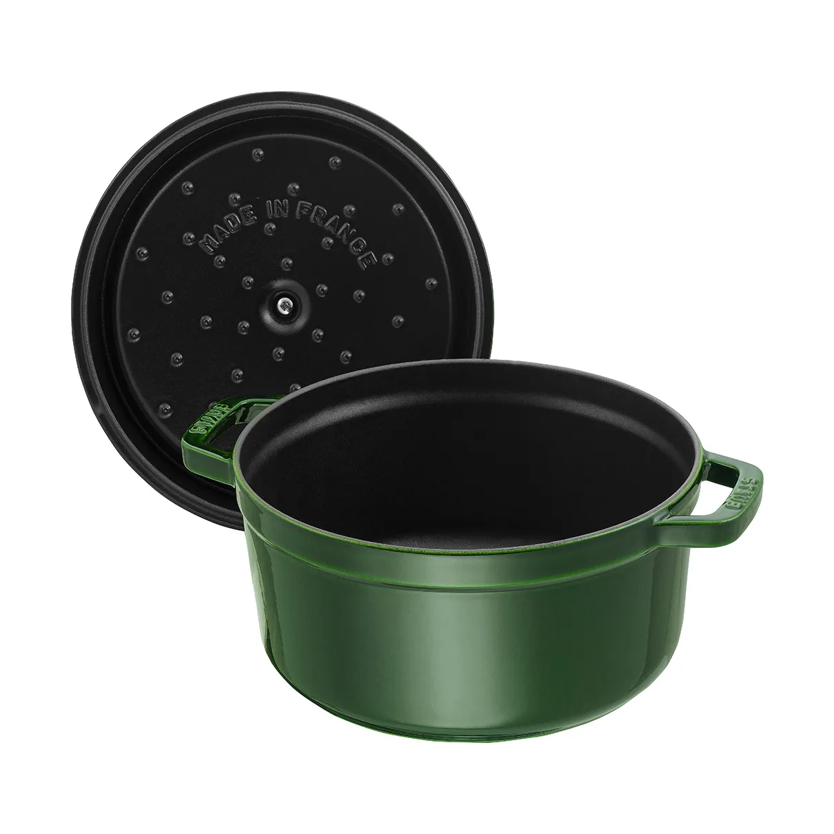 Cocotte ronde La Cocotte Staub fonte 6,7 L, Basilic vert STAUB