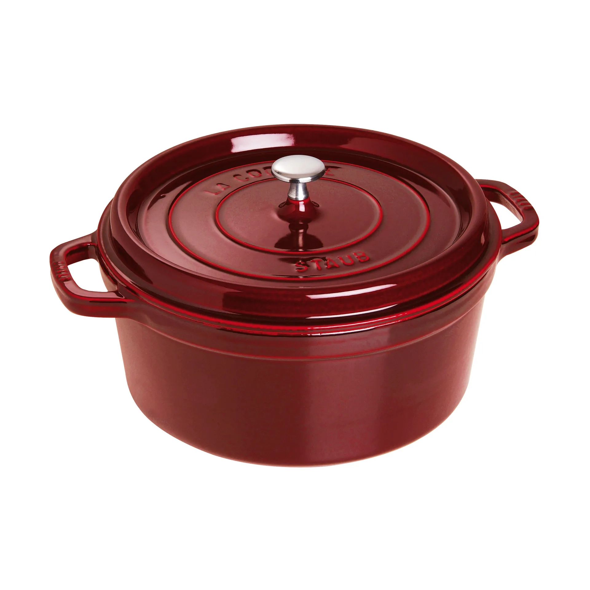 Cocotte ronde La Cocotte Staub fonte 6,7 L, Rouge grenadine STAUB