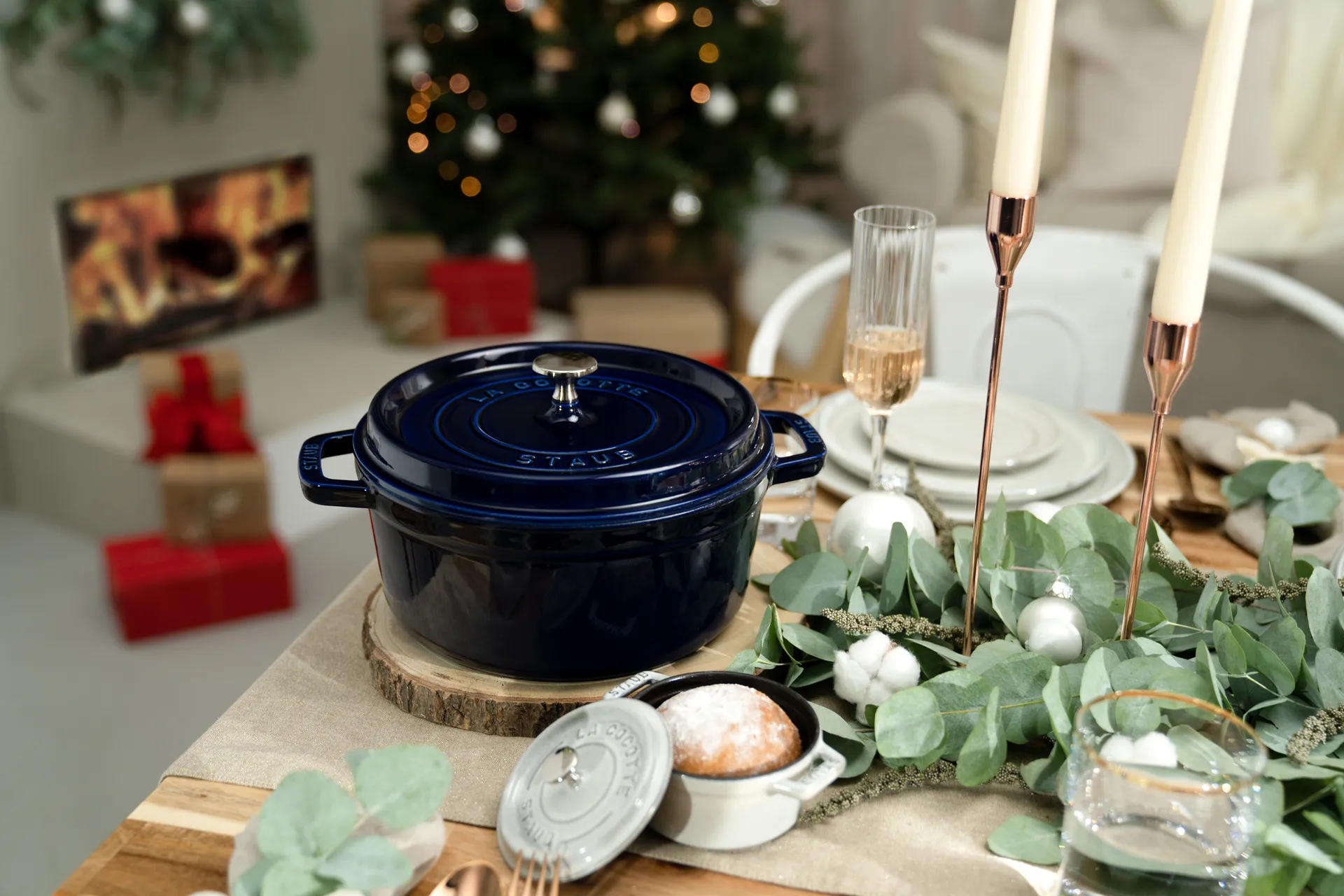 Cocotte ronde La Cocotte Staub fonte 8,4 L, Bleu foncé STAUB