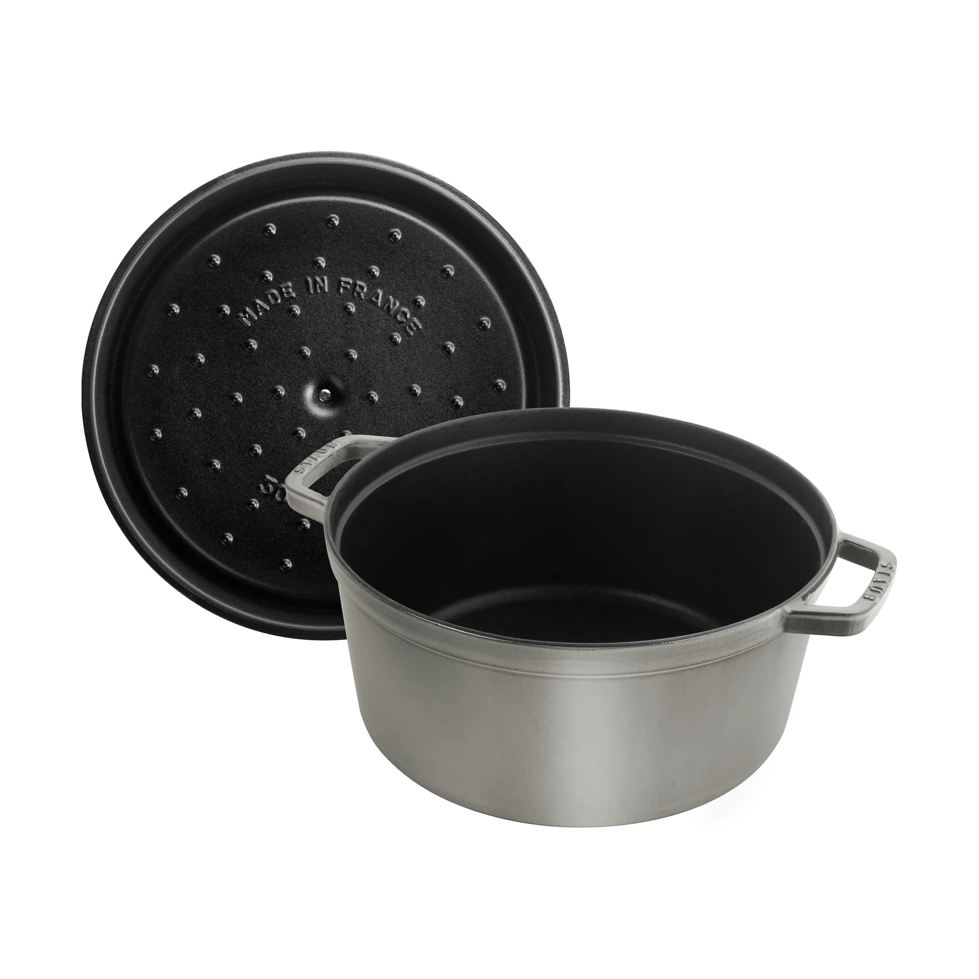 Cocotte ronde La Cocotte Staub fonte 8,4 L, Gris graphite STAUB