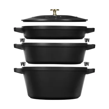 Ensemble de casseroles et poêles empilables Staub 5 pièces - Noir - STAUB