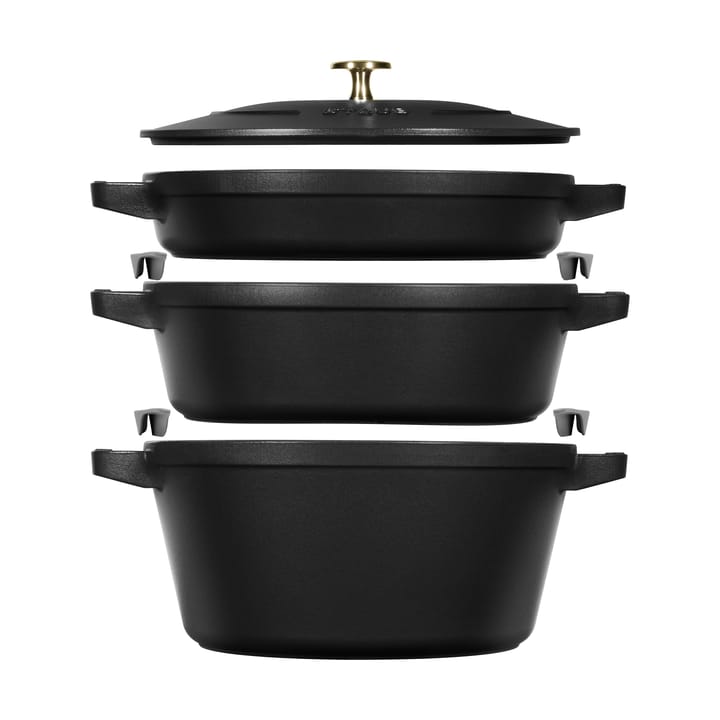 Ensemble de casseroles et poêles empilables Staub 5 pièces - Noir - STAUB