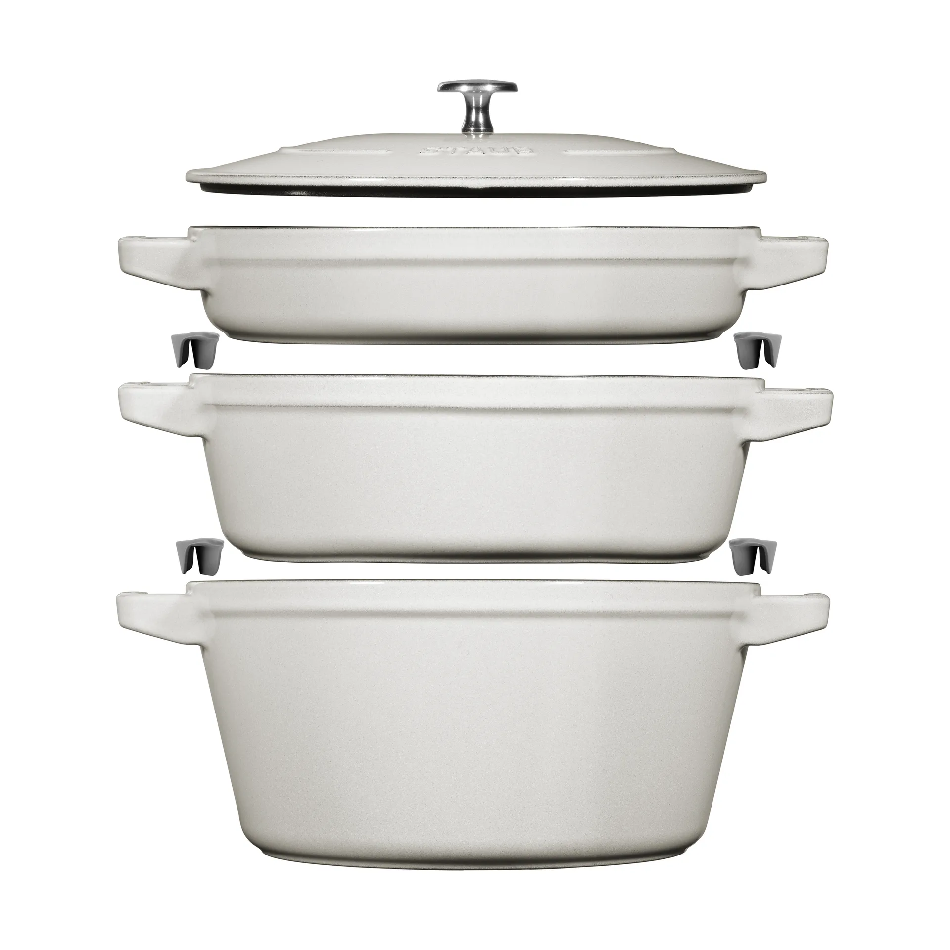 Ensemble de casseroles et poêles empilables Staub 5 pièces, White truffle STAUB