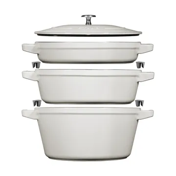 Ensemble de casseroles et poêles empilables Staub 5 pièces - White truffle - STAUB