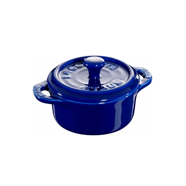 Mini-cocotte ronde Staub 0,2 l, bleu STAUB