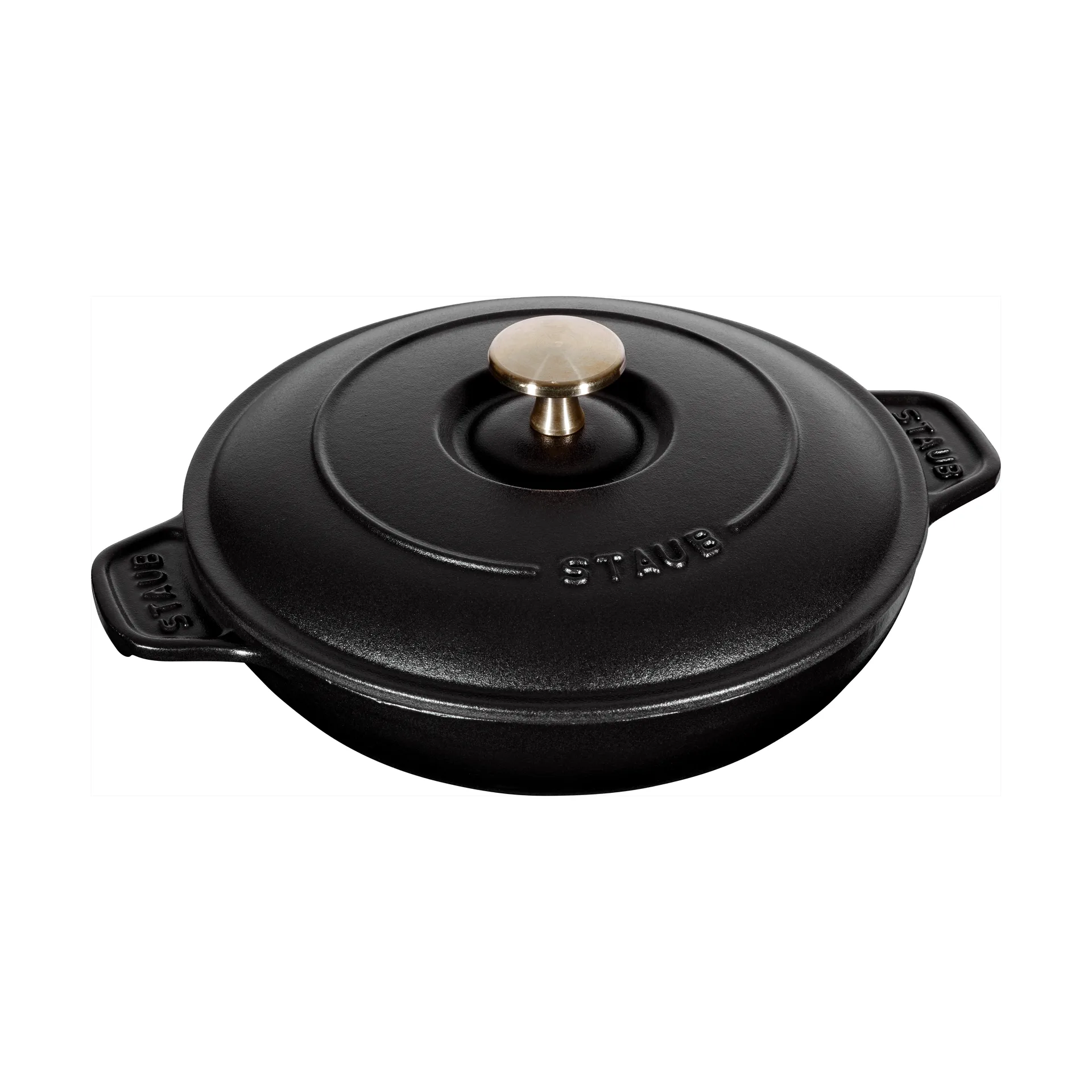 Plat à gratin Staub fonte avec couvercle rond Ø20 cm, Noir STAUB
