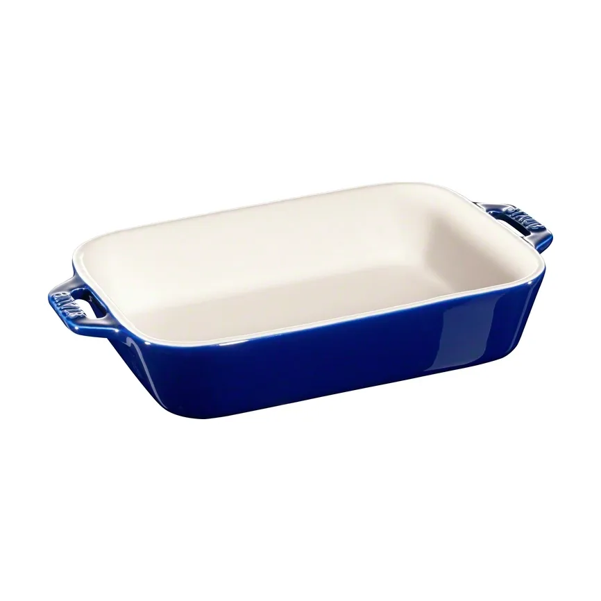 Plat de cuisson rectangulaire Staub 20 x 16 cm, bleu STAUB