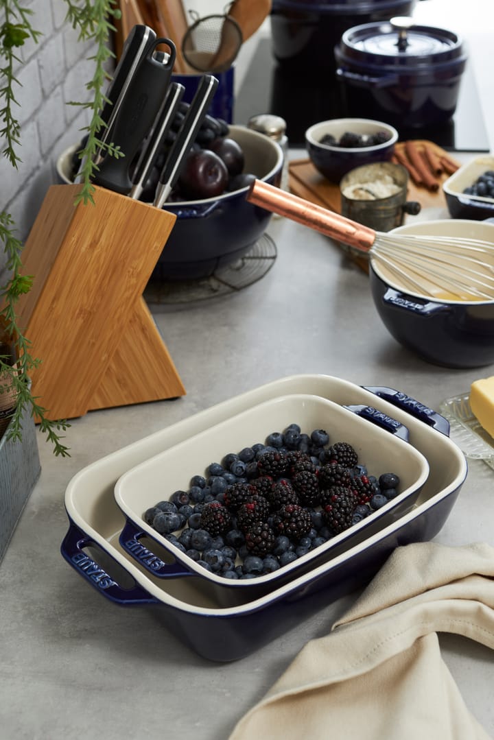 Plat de cuisson rectangulaire Staub 27 x 20 cm, bleu STAUB