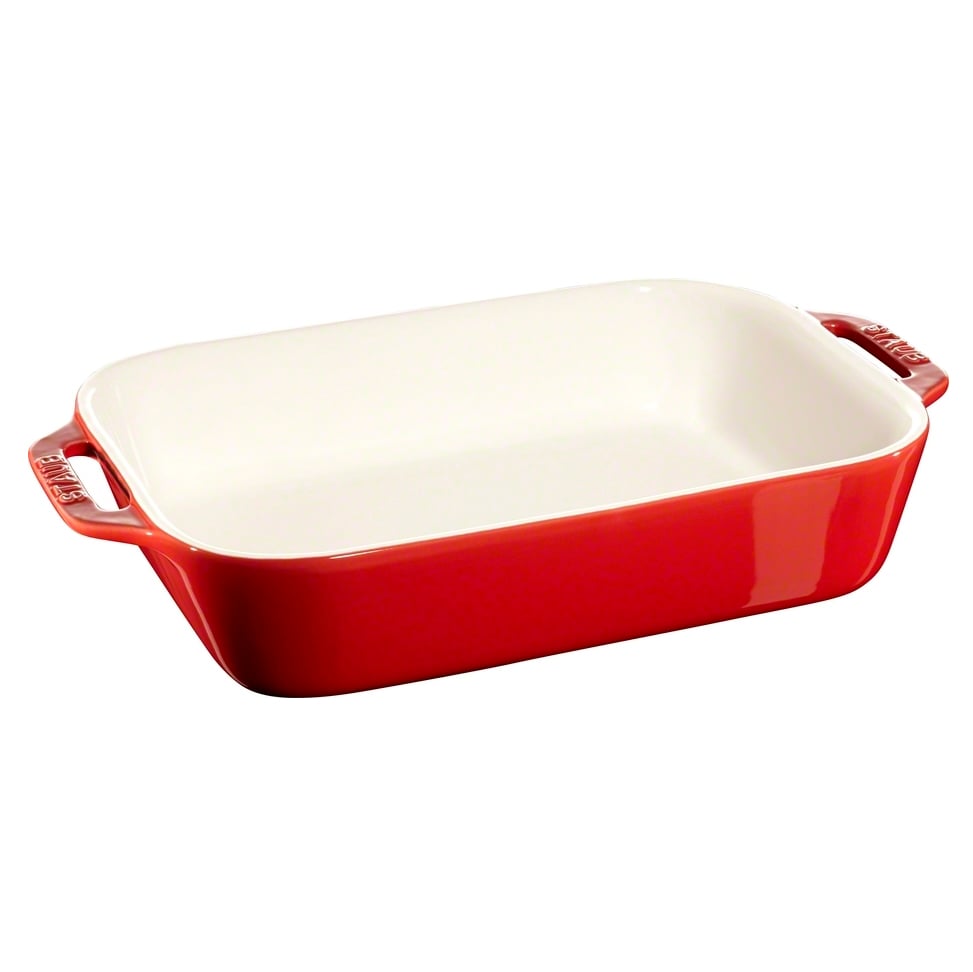 staub plat de cuisson rectangulaire staub 27 x 20 cm rouge