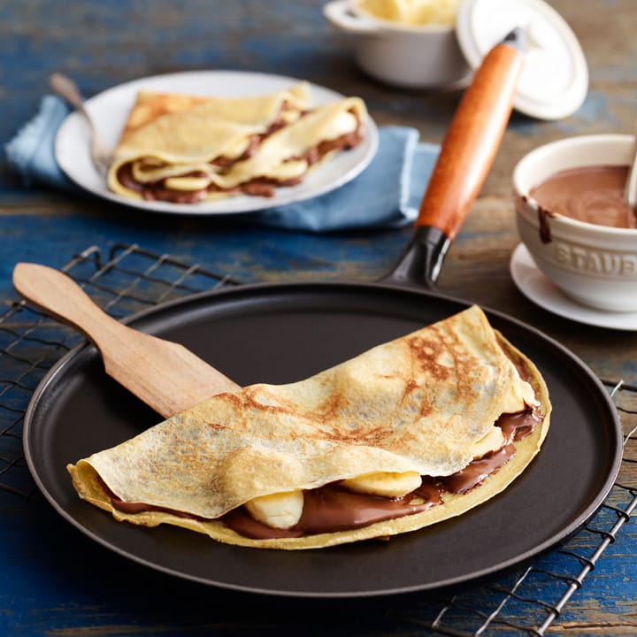 Poêle à crêpes avec poignée en bois Vintage Ø28 cm, Noir STAUB