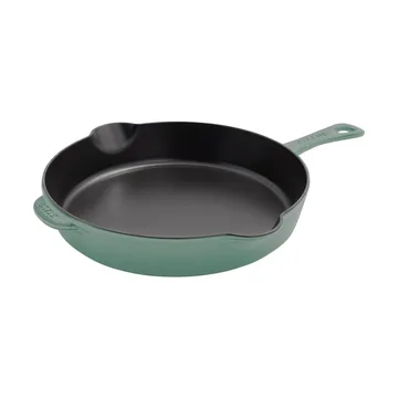 Poêle à frire Staub fonte noire avec bec verseur Ø28 cm - Bois d'eucalyptus - STAUB