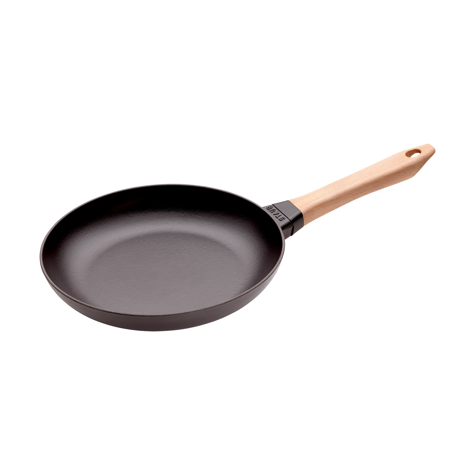 Poêle à frire Staub fonte noire avec manche en bois clair, Ø26 cm STAUB