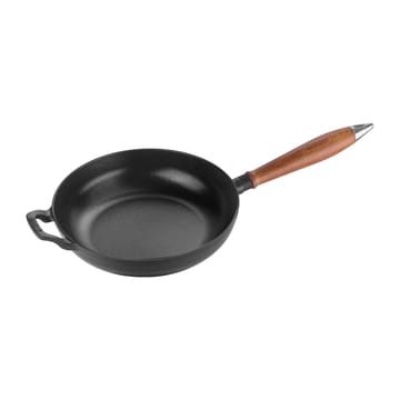 Poêle avec poignée en bois Vintage Ø24 cm - Noir - STAUB