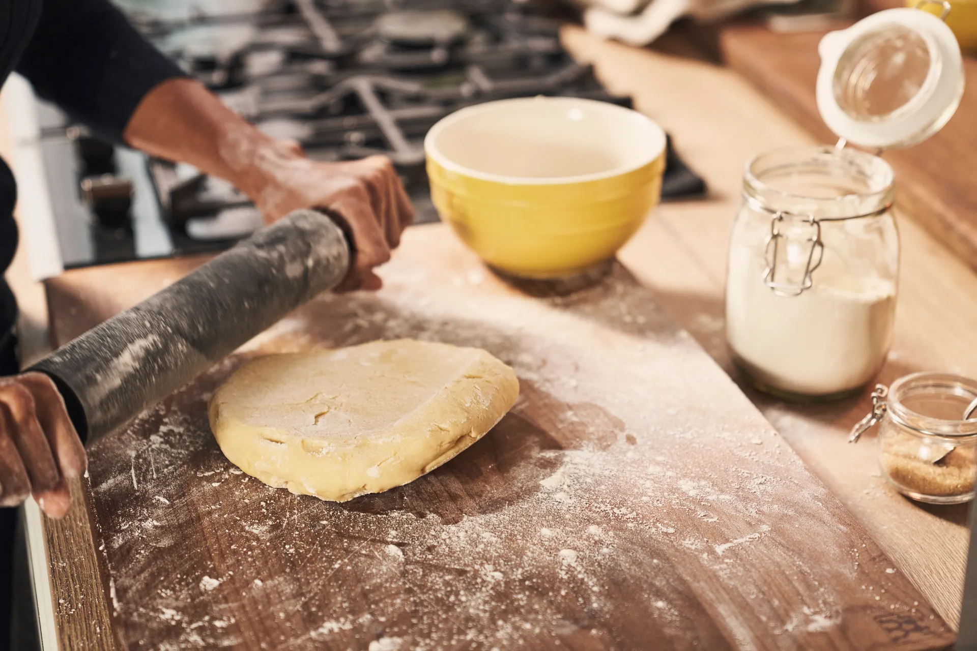 Rouleau à pâtisserie en silicone Staub L, Bois d'acacia noir STAUB