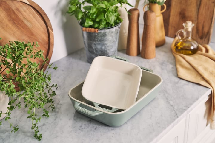 Set de plats à gratin Staub fonte rectangulaire 2 pièces, Bois d'eucalyptus STAUB