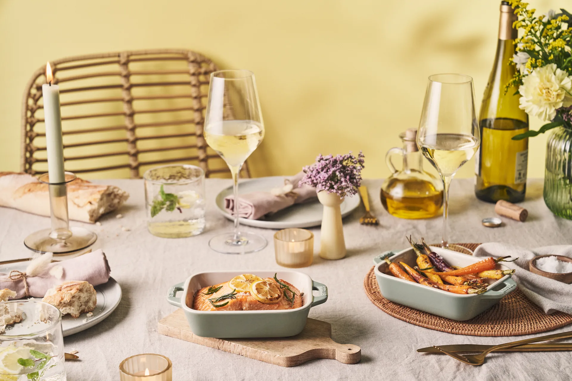 Set de plats à gratin Staub rectangulaire 2 pièces, Bois d'eucalyptus STAUB