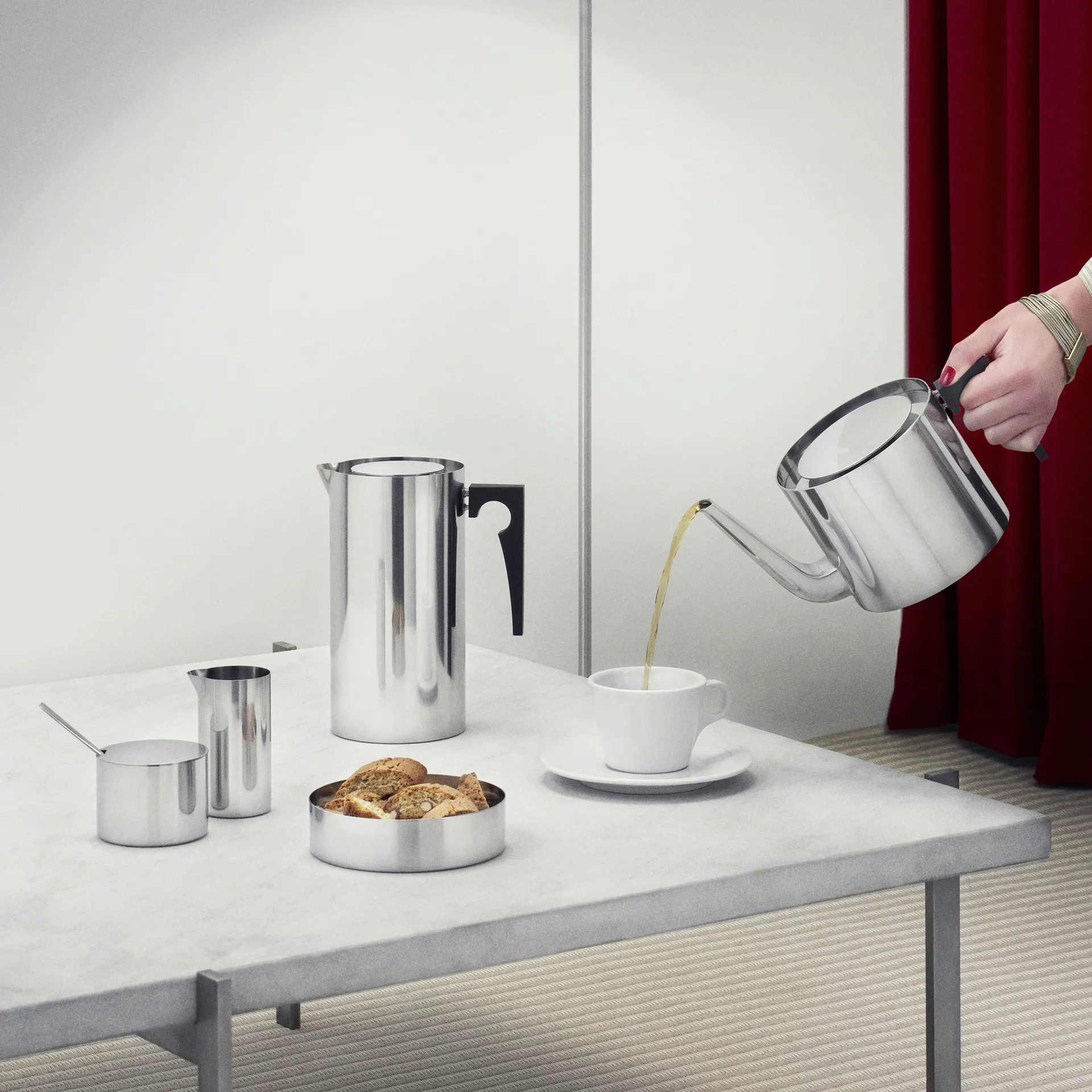 Cafetière à piston AJ cylinda-line 1 l, acier inoxydable Stelton