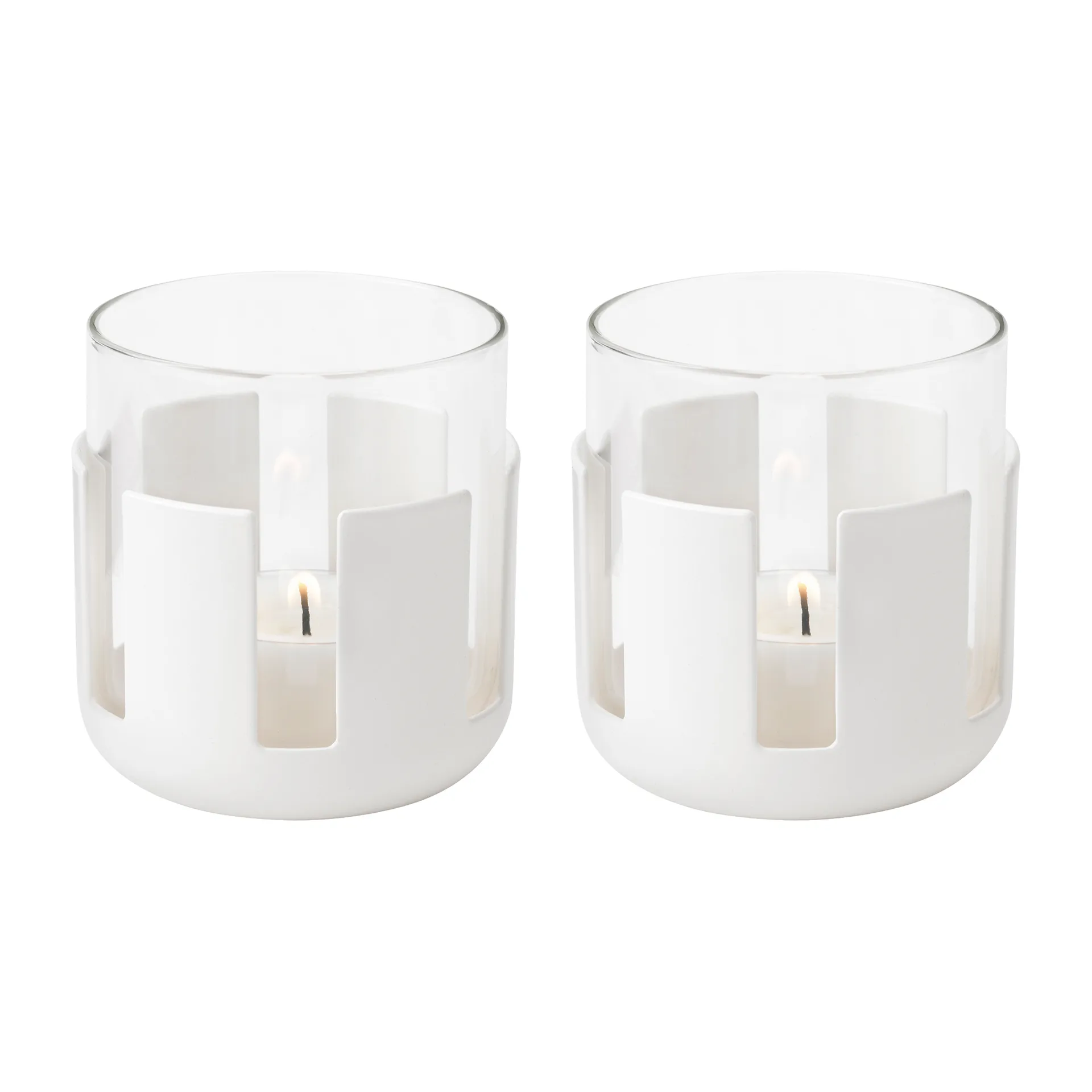 Lot de 2 lanternes à bougie Luna, Blanc doux Stelton