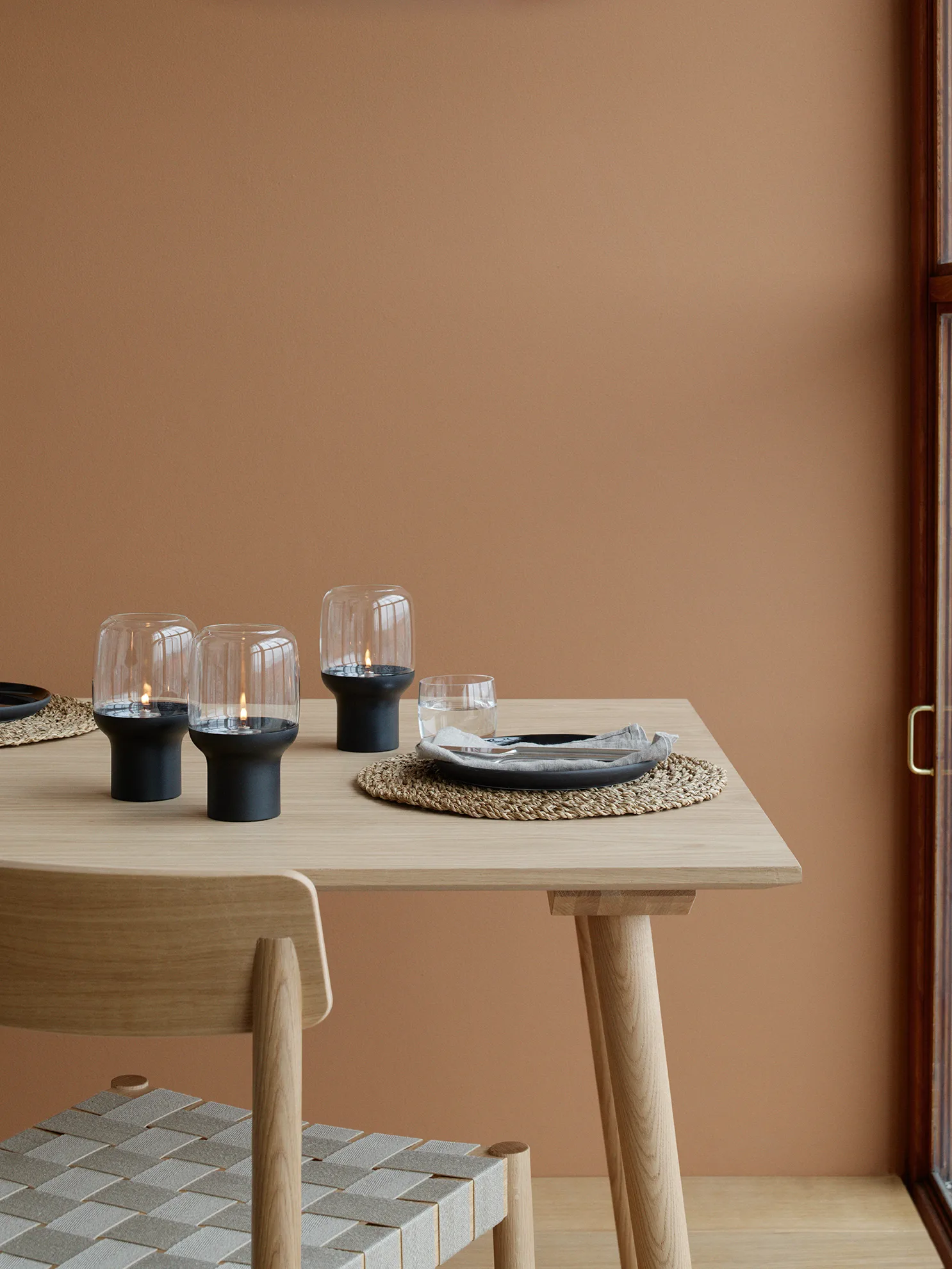 Photophore Hoop hurricane Ø10 cm, Noir Stelton