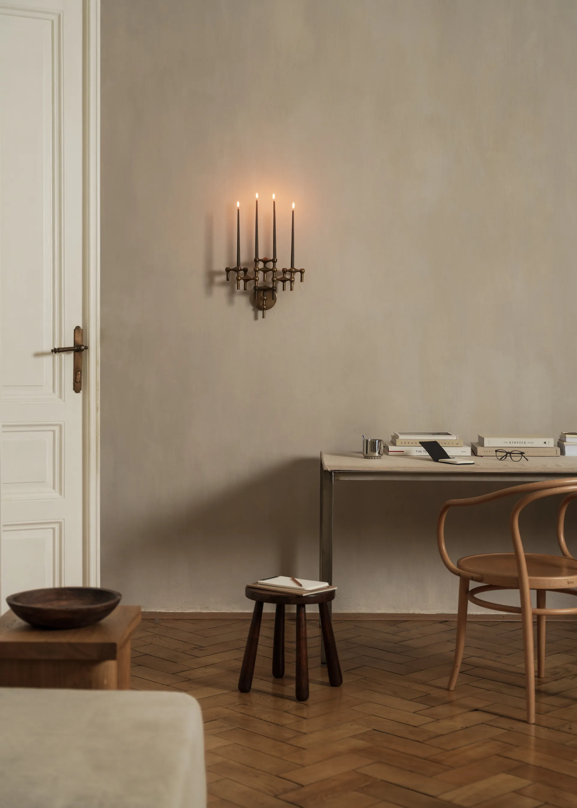 Bougeoir mural STOFF Nagel, Bronzed brass STOFF