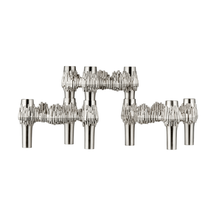 Bougeoir Quist STOFF, 3 pièces - Chrome brossé - STOFF