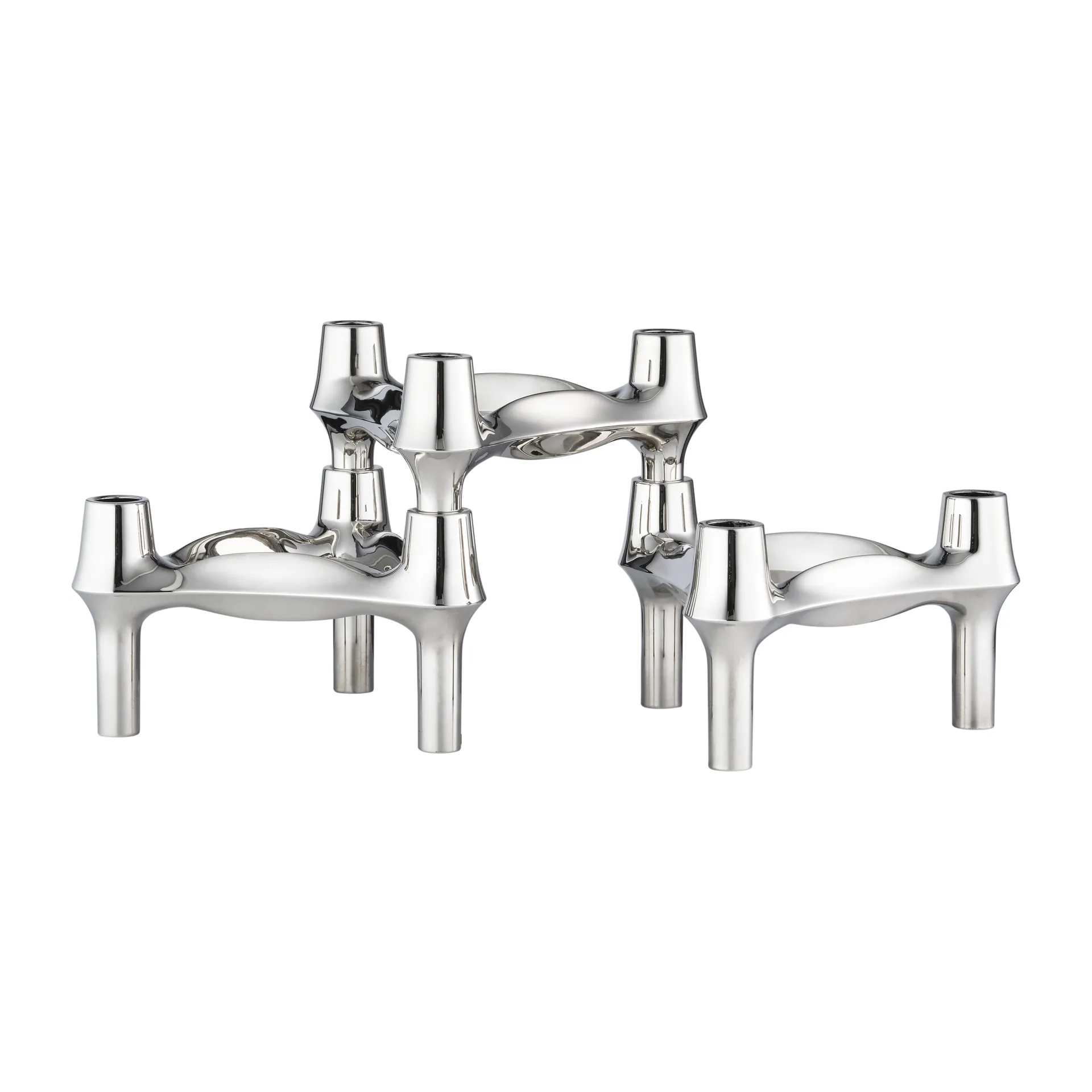 Bougeoir STOFF Nagel BMF, lot de 3, Chrome STOFF