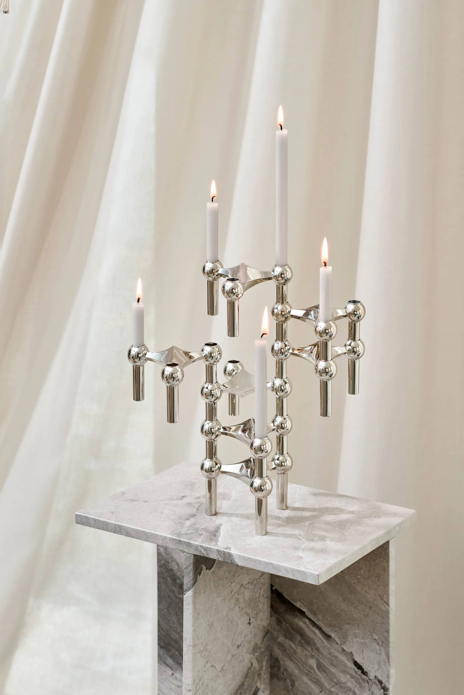 Bougies Nagel ensemble de 12, Linen grey STOFF