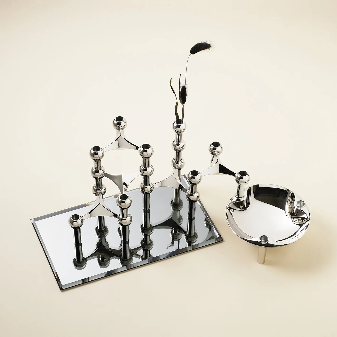Base en verre Nagel rectangulaire, Smoked black STOFF Nagel