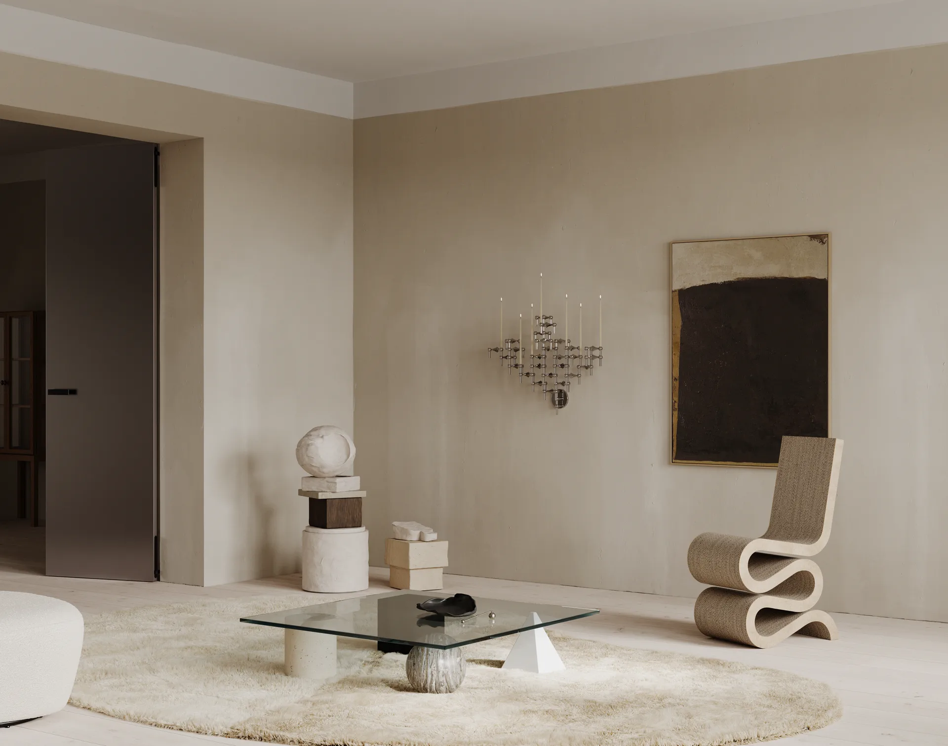 Bougeoir mural STOFF Nagel, Chrome STOFF Nagel