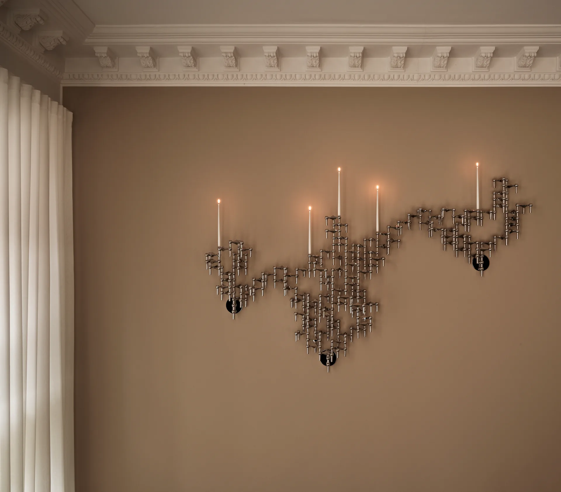 Bougeoir mural STOFF Nagel, Chrome STOFF Nagel