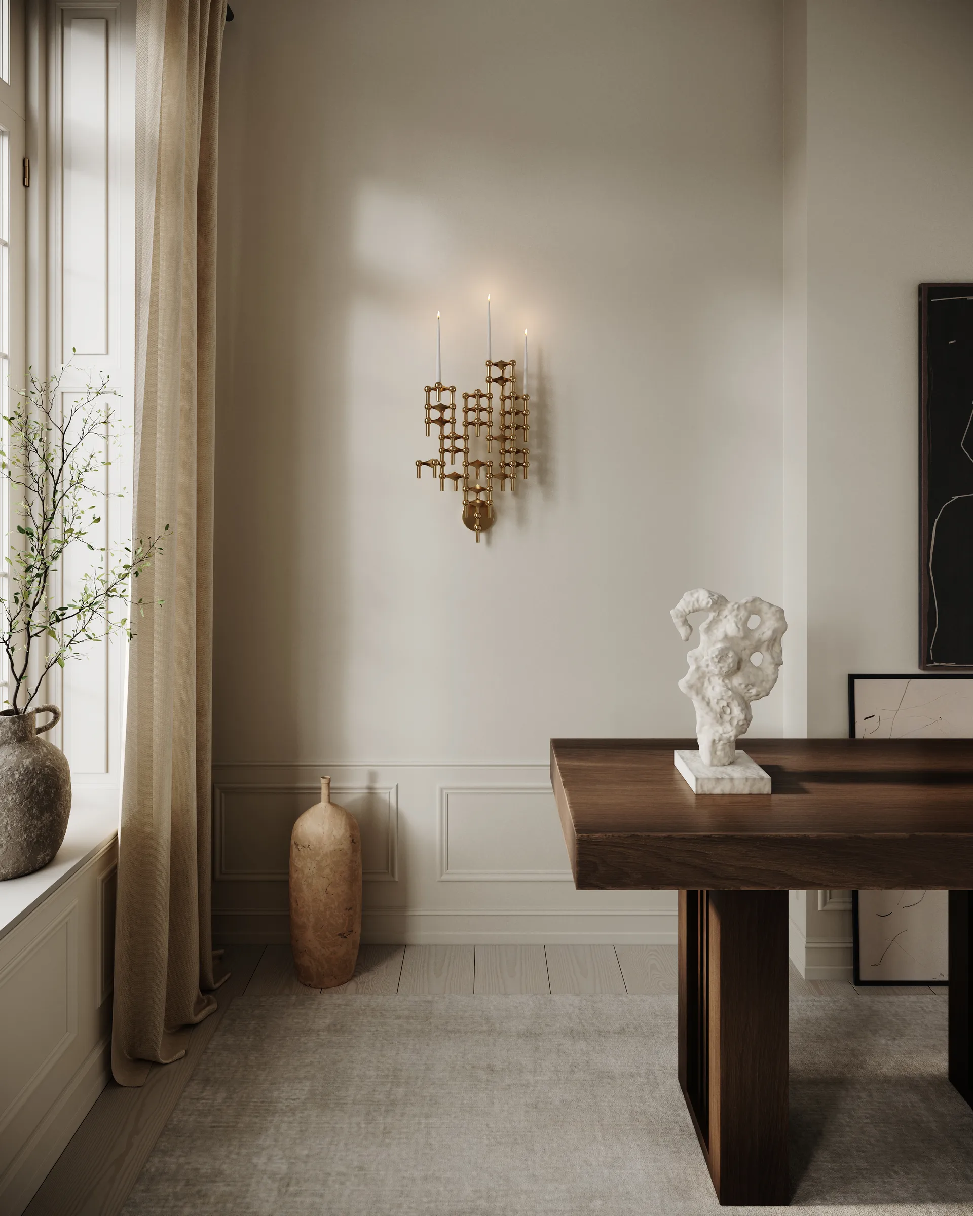 Bougeoir mural STOFF Nagel, Laiton STOFF Nagel