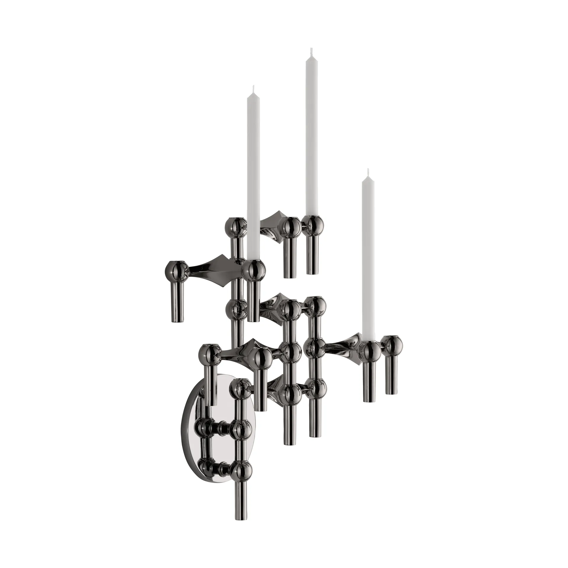 Bougeoir mural STOFF Nagel, Noir chrome STOFF Nagel