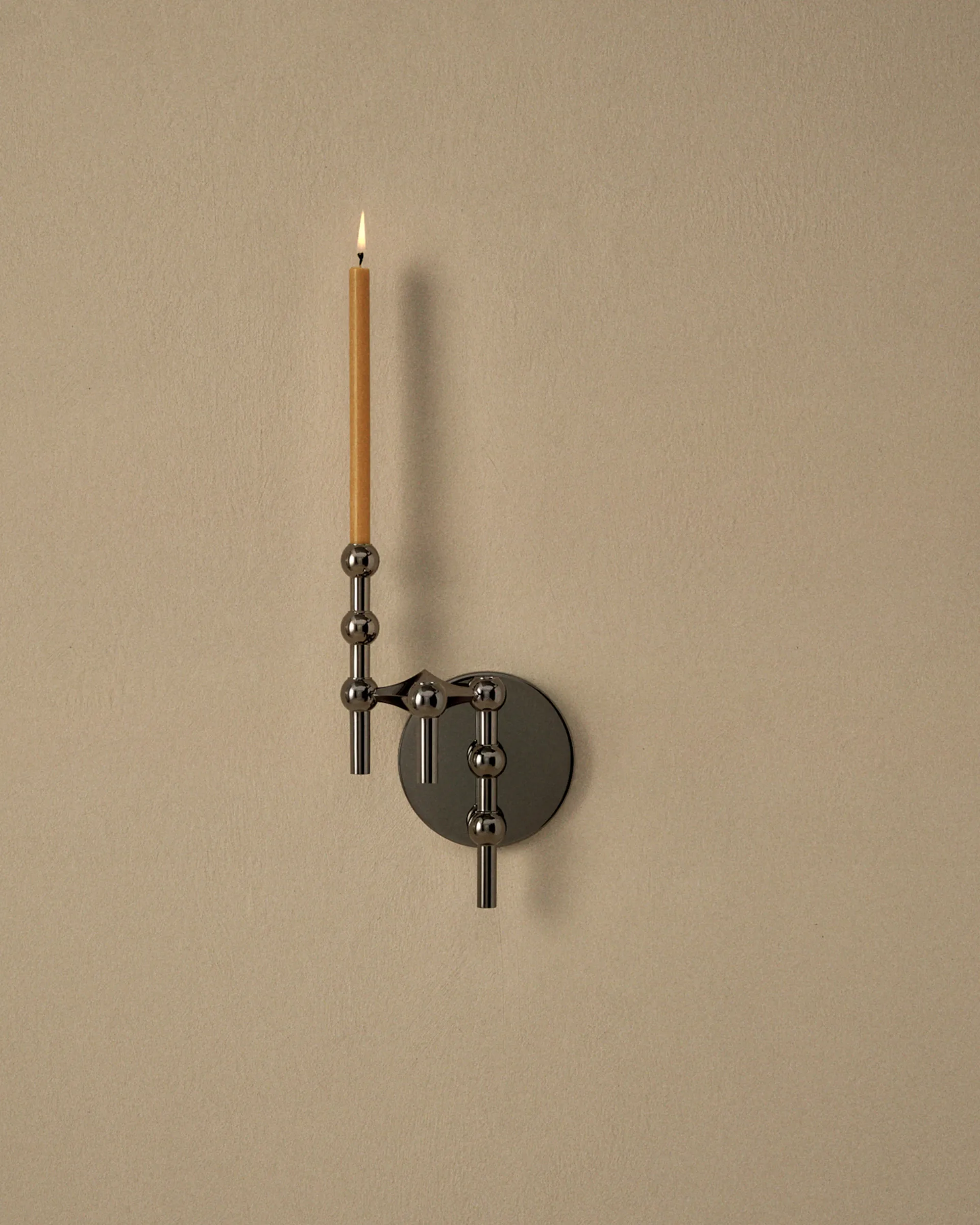 Bougeoir mural STOFF Nagel, Noir chrome STOFF Nagel