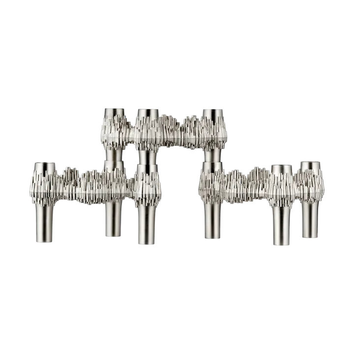 Bougeoir Quist STOFF Nagel, 3 pièces - Chrome brossé - STOFF Nagel