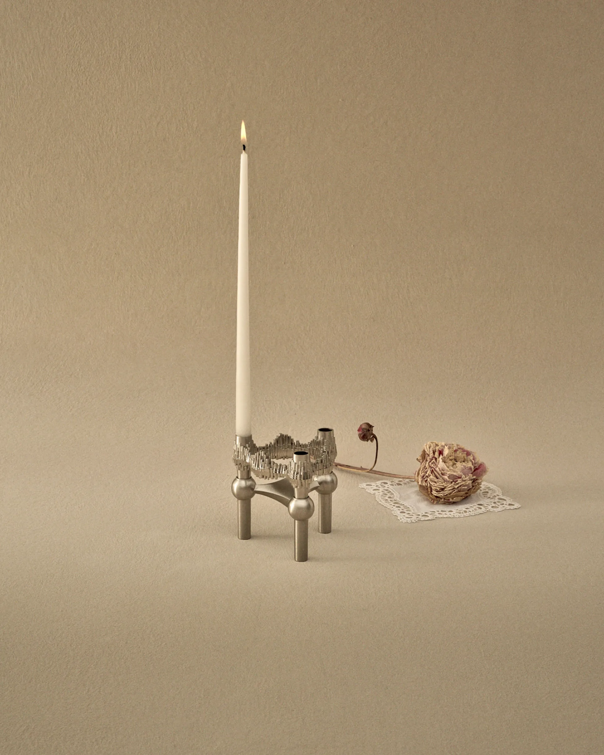 Bougeoir Quist STOFF Nagel, Chrome brossé STOFF Nagel