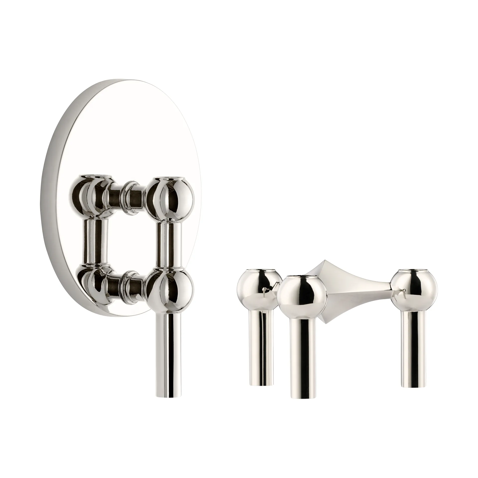 Bougeoir STOFF Nagel 2 pièces - Chrome,  STOFF Nagel