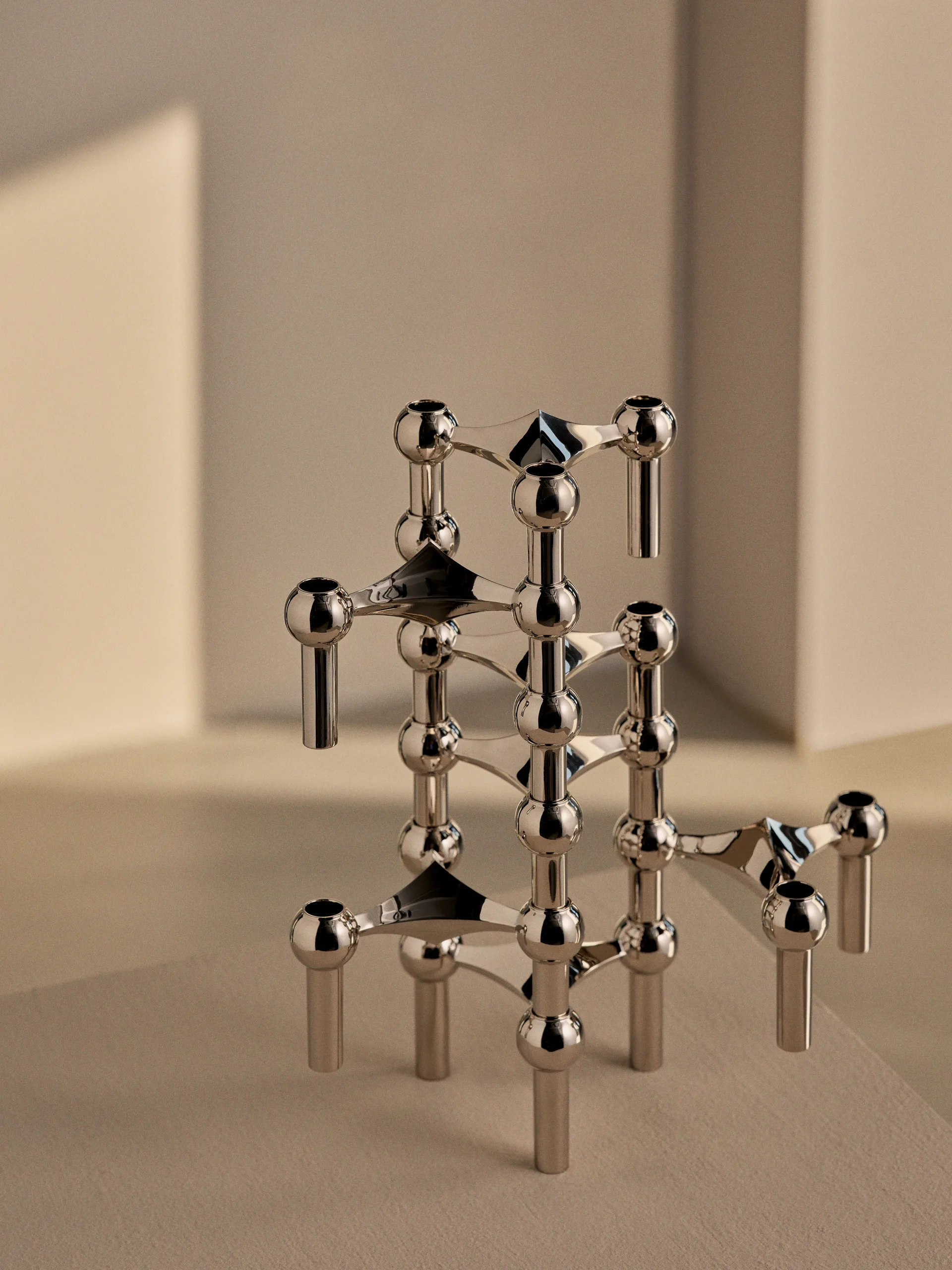 Bougeoir STOFF Nagel 2 pièces - Chrome,  STOFF Nagel