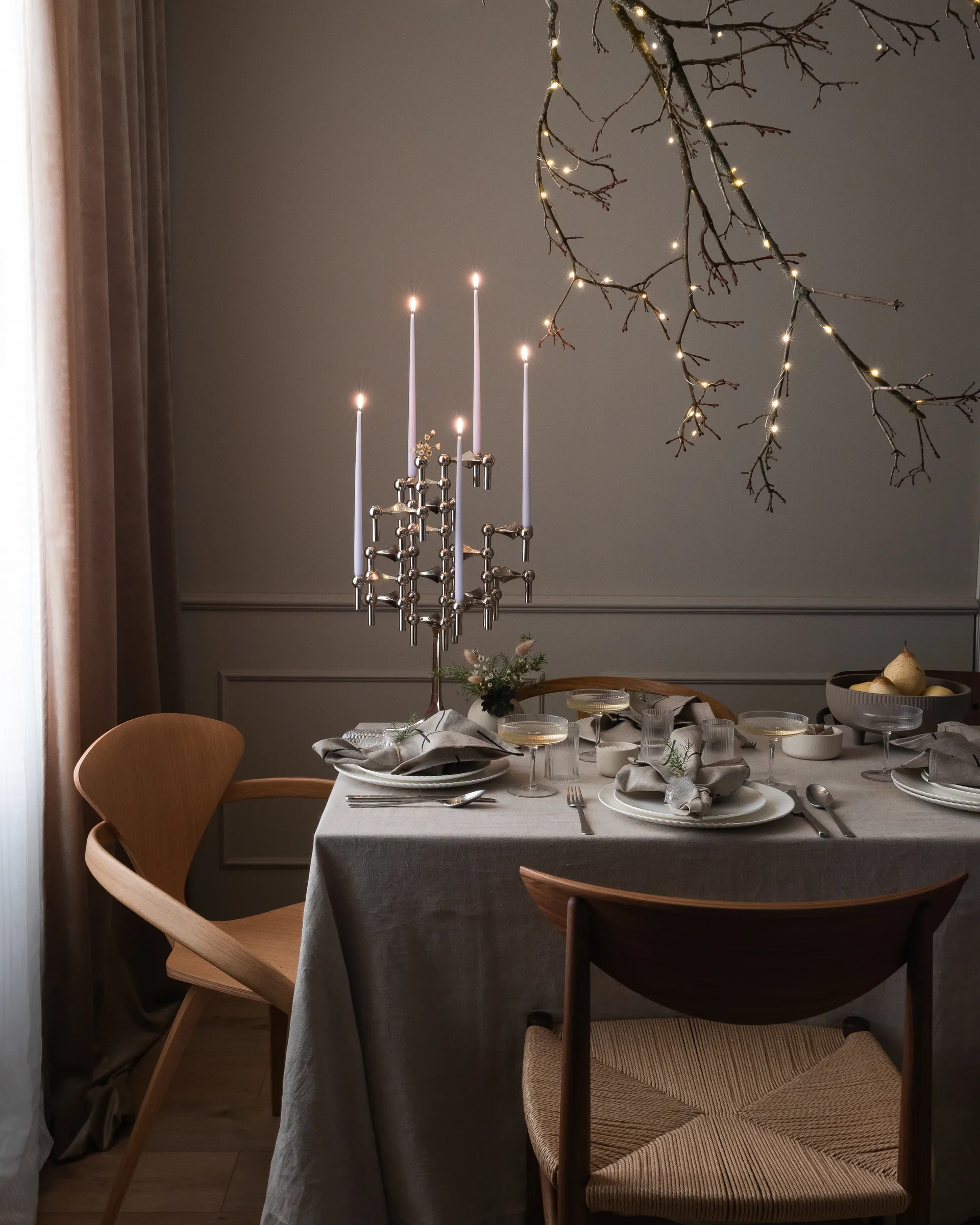 Bougeoir STOFF Nagel, Krom STOFF Nagel