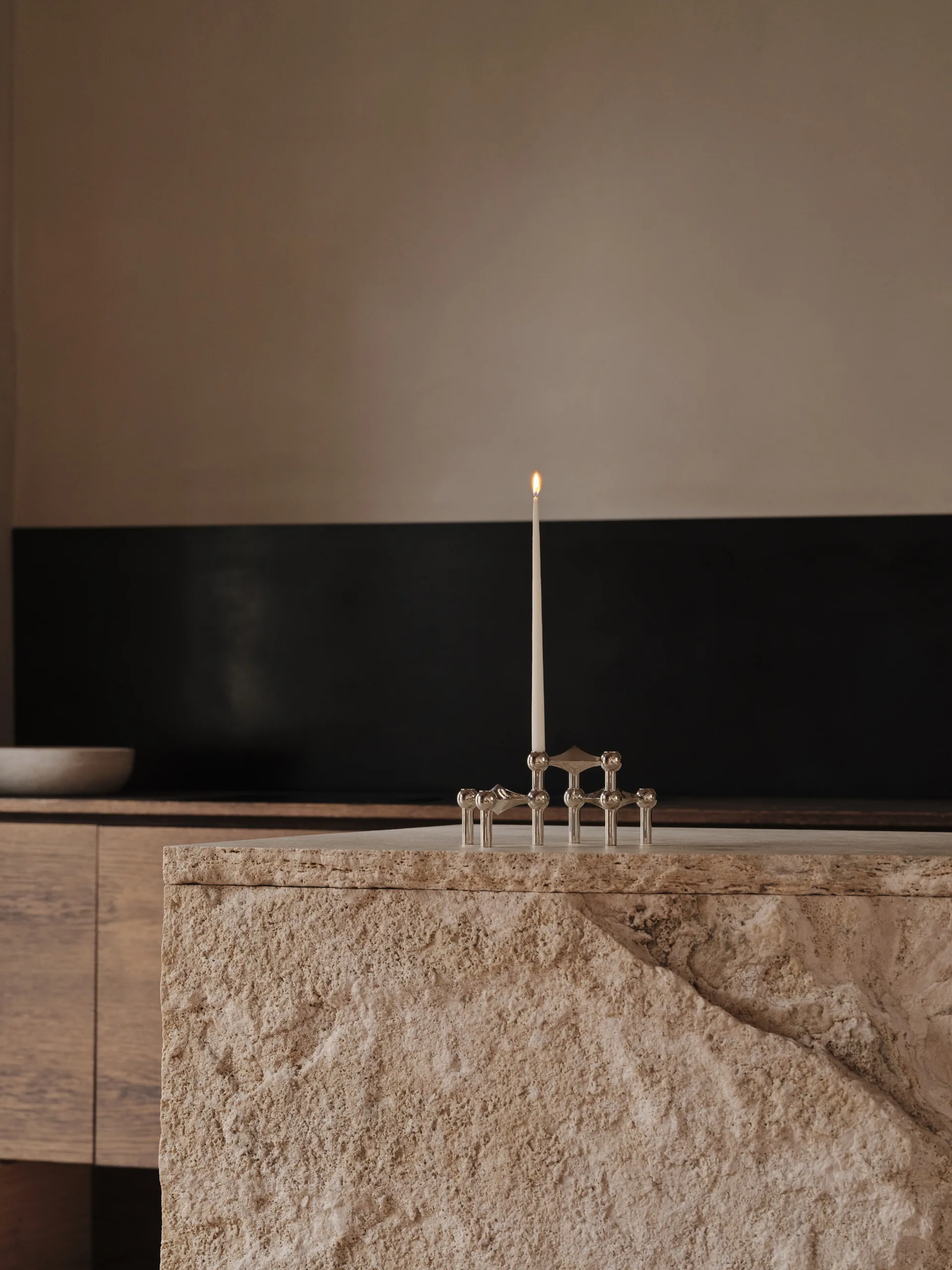 Bougeoir STOFF Nagel lot de 3 + bougies lot de 12 STOFF Nagel