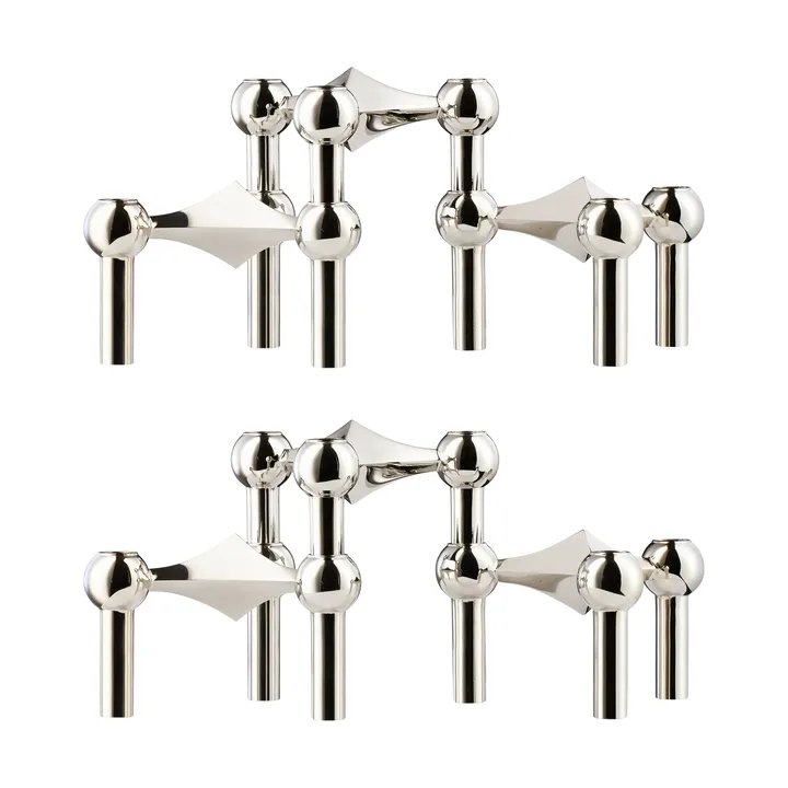 Bougeoir STOFF Nagel lot de 6 - Chrome - STOFF Nagel