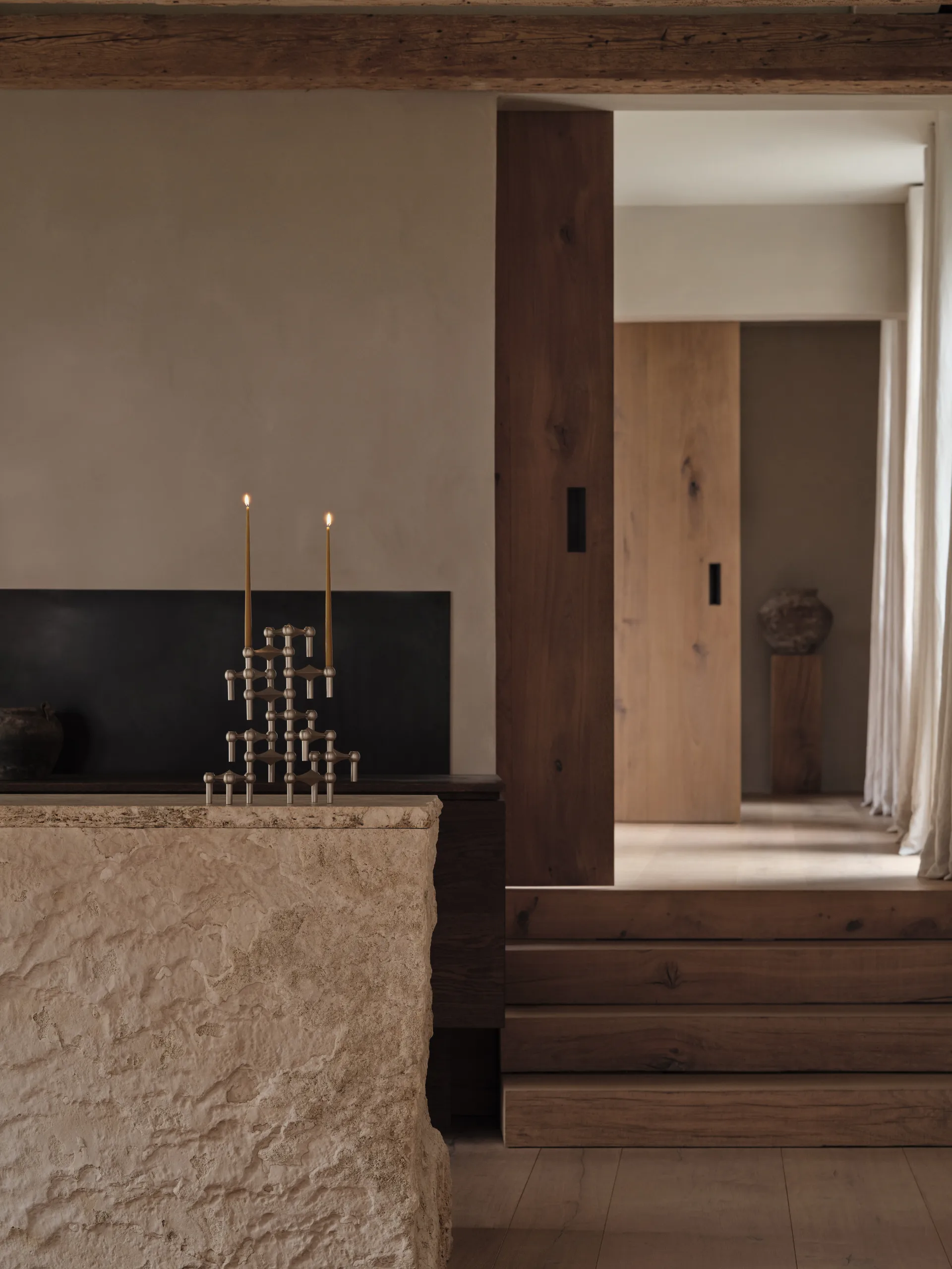 Chandelier Nagel, Chrome brossé STOFF Nagel