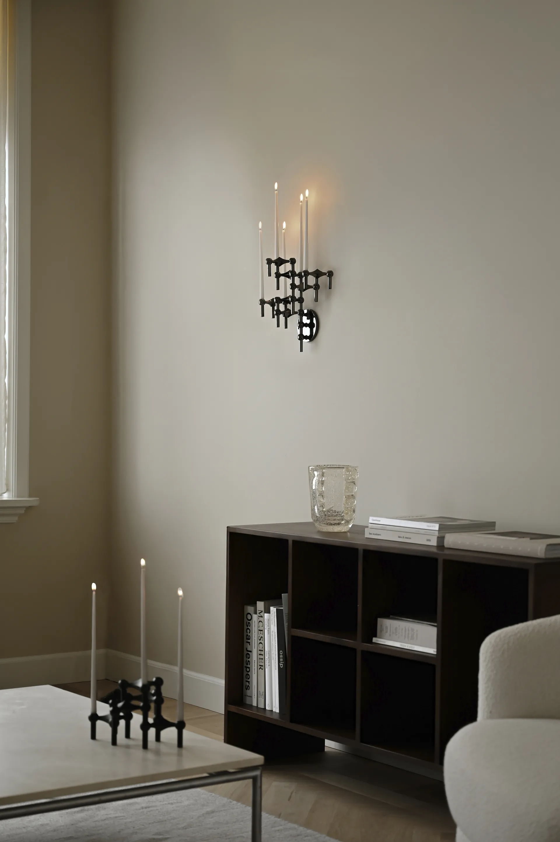 Chandelier Nagel, Noir chrome STOFF Nagel