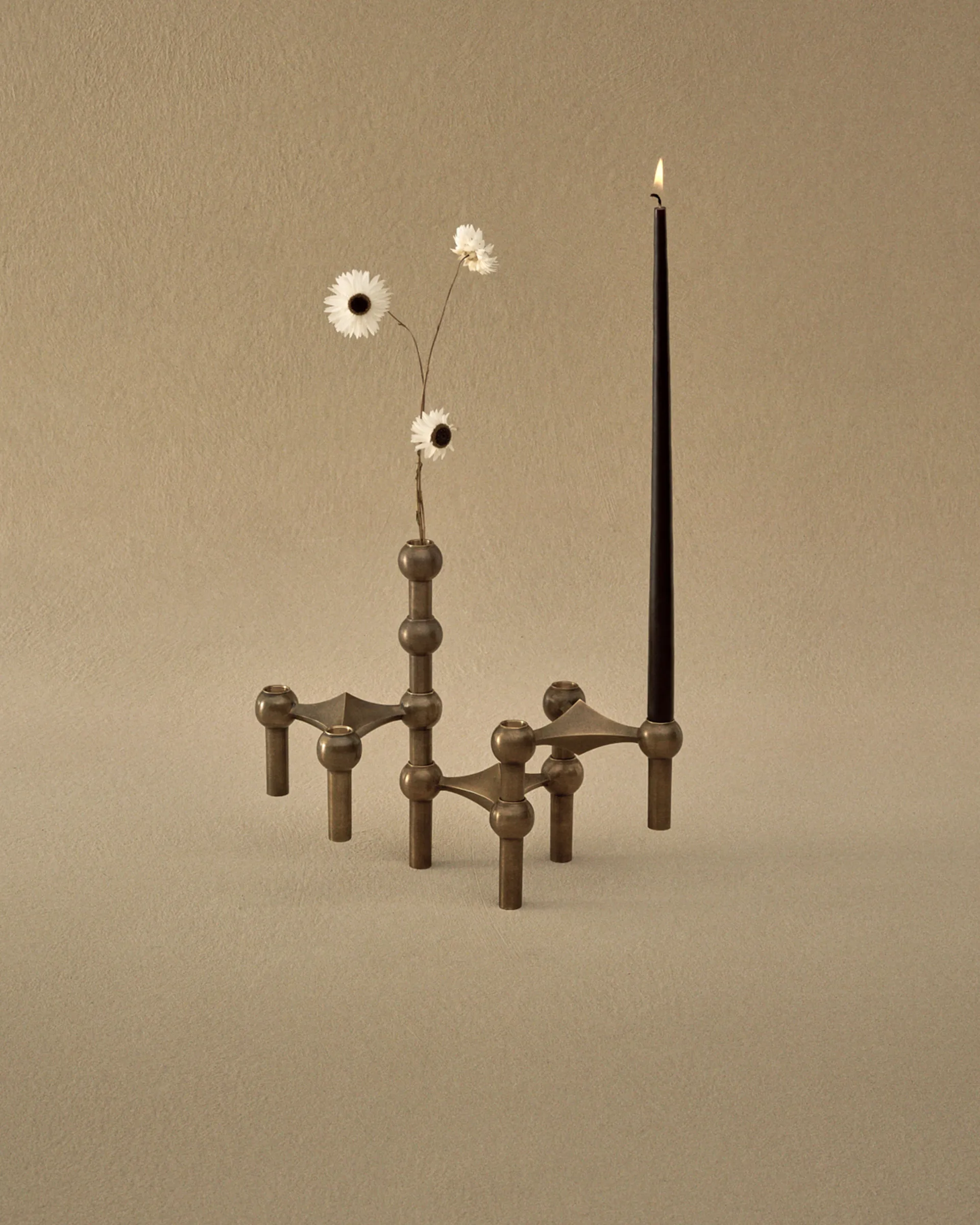 STOFF Nagel bougeoir lot de 3, Bronzed brass STOFF Nagel