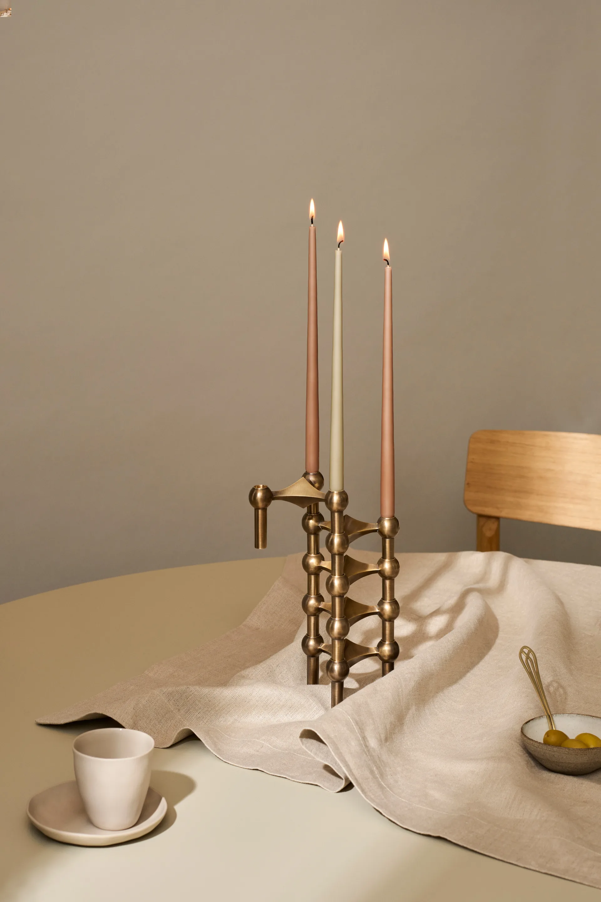 STOFF Nagel bougeoir lot de 3, Bronzed brass STOFF Nagel