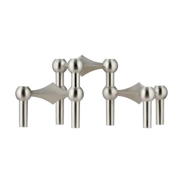 STOFF Nagel bougeoir lot de 3 - Chrome brossé - STOFF Nagel