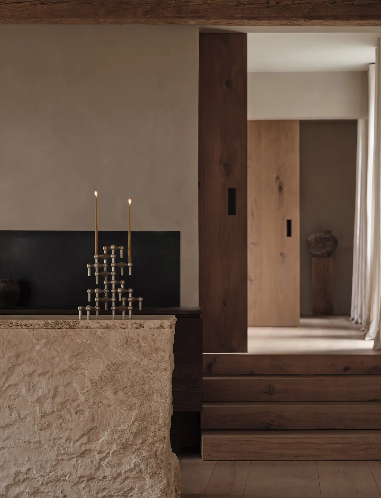 STOFF Nagel bougeoir lot de 3, Chrome brossé STOFF Nagel